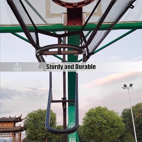 Basketball Practice Network Basketball Return Attachment for Hoop Metal, Basketball Training Equipment for Youth Defender Kids, 180° Basketball Return Chute, Black