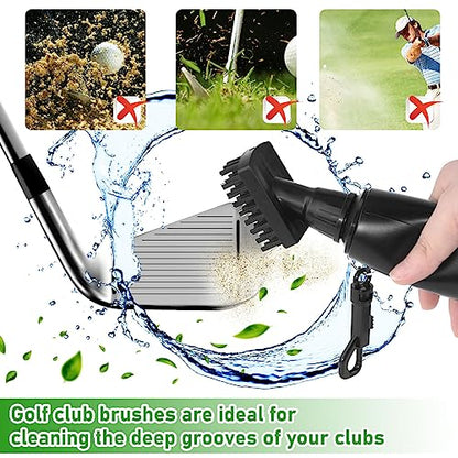 WXJ13 2 PCS Golf Clubs Cleaning Water Brush,Golf Club Groove Cleaner Brush with Leakproof Reservoir Tube, Squeeze Bottle