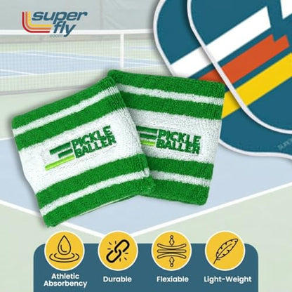Super Fly Goods Sweatbands Pickleball Golf Tennis Great Gift or for Your Sports or Team Wristband Sports Band Set Including Towel Wrist and Head Sweatbands - style: Pickleball Wristband Set
