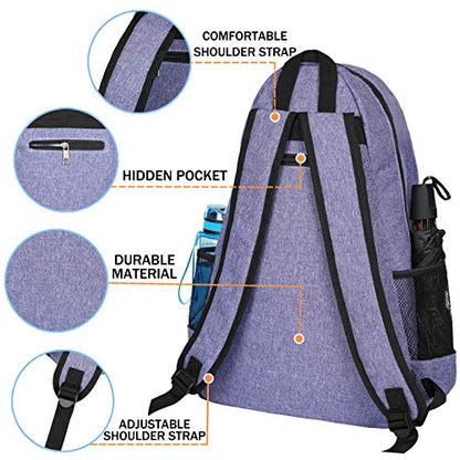 ACOSEN Tennis Bag Tennis Backpack - Large Tennis Bags for Women and Men to Hold Tennis Racket,Pickleball Paddles, Badminton Racquet, Squash Racquet,Balls and Other Accessories - color: Purple