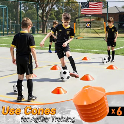Happy Jump 7x5' & 5x3.6' Portable Soccer Goals for Kids Ages 6-14, Weatherproof Net and Steel Frame for Backyard Fun and Outdoor Training, Quick Setup and Sturdy for All Weather Conditions - style: 7x5 FT, 2 Set Upgrade