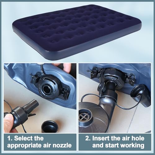 3 Set Air Pump Nozzles for Inflatables, Plastic Replacement Nozzles, 3 Size Air Pump Adapter for inflatables, Air Bed, Air Mattress, Black