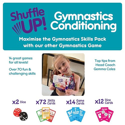 Shuffle Up Gymnastics Games Skills Pack - Family Games with 22 New Fun & Active Skills Cards for Kids, Gymnastics Equipment for Kids, Gymnastics Gifts for Girls & Boys - style: Gymnastics Skills Pack