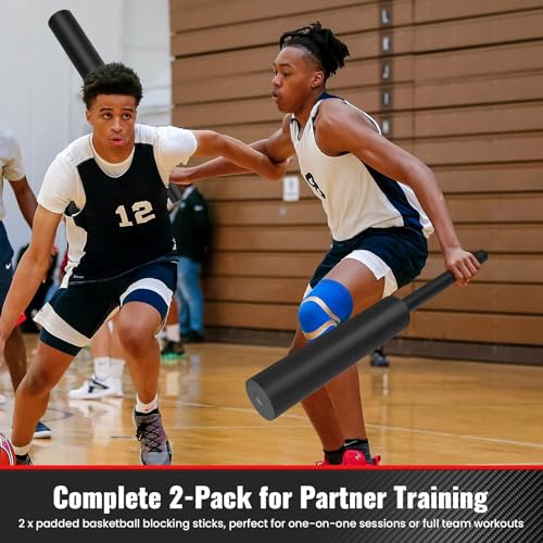 Padded Blocking Guards, Basketball Blocking Sticks, 2 Pack Basketball Pads for Training, Padded Contact Sticks for Football, Boxing, Martial Arts, Lacrosse, MMA