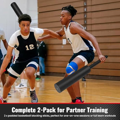 Padded Blocking Guards, Basketball Blocking Sticks, 2 Pack Basketball Pads for Training, Padded Contact Sticks for Football, Boxing, Martial Arts, Lacrosse, MMA