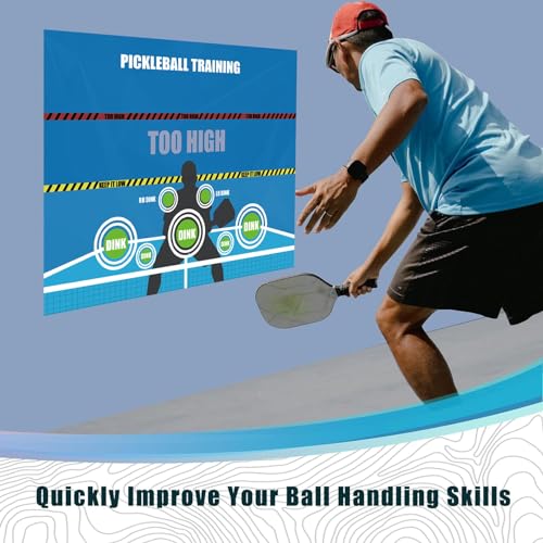 Dink Wall Rebounding Pad Pickleball Training Dink Pad, Wall Practice Rebounder Aid, Pickleball Rebounder, Transform Any Wall into a Pickleball Court and Net Multicolor