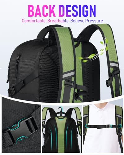 LOINTET Basketball Bag Backpack with Ball Holder Shoes Compartment, Large Basketball Accessories Sports Bag - color: Dark Green