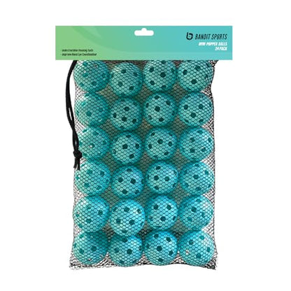 Bandit Sports Mini Popper Plastic Baseballs, Made of Impact-Resistant and Rebounding Material, Perfect Practice Baseballs & Hitting Ball Training - size: 24 Count
