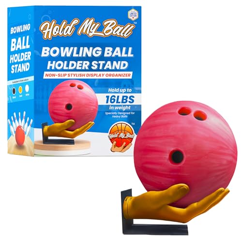 Hand-Sculptured Bowling Ball Holder & Stand - Durable Non-Slip Stylish Display Organizer for Bowling Enthusiasts, Sports Memorabilia, Home, Man Cave, Game Room Decor, or Professional Showcase - color: GOLD