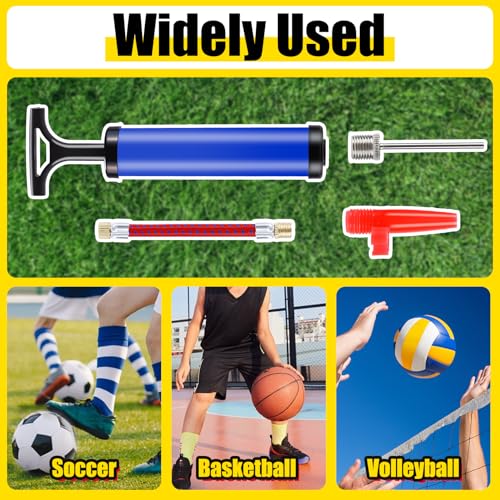 10 Sets Ball Pumps for Sports Balls, Portable Hand Pump with 4 Needles 1 Nozzle 1 Extension Hose, Air Balls Pumps Bulk, Hand Pumps Inflation Kit for Basketball Soccer Volleyball