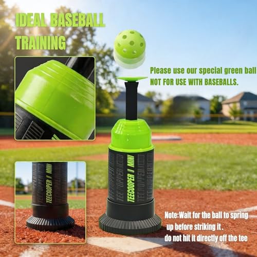 MINI Popper tee,Mini Batting Tee Without a Pitcher for Perfect Swings Baseball Training for Hitting Practicing (Mini Popper Balls 12 Pack Included)