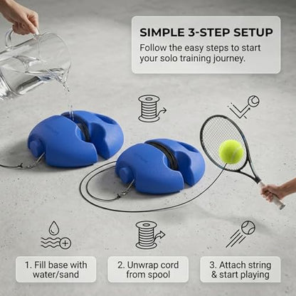 Tennis Trainer, Tennis Practice, Tennis Ball Practice, Tennis Ball on String for Practice, Self Tennis Practice, for Beginners - color: Blue