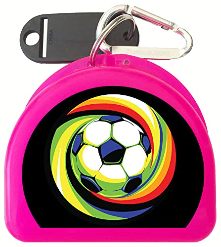 Soccer Mouthguard and Retainer Case - Soccer Power Ball - color: Pink