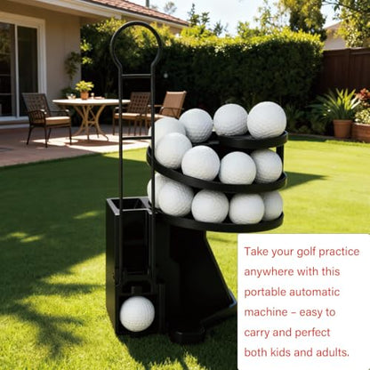 Golf Ball Dispenser, Automatic Golf Ball Tee Up Machine – Range Reload Golf Ball Dispenser & Golf Simulator Accessories, No Electricity Required for Driving Range & Home Use