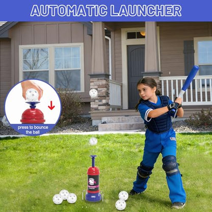 Portable Baseball Hitting Training, Tee Ball Popper Batting Practice Tool,Hitting Tee for Perfect Swings, Batting Machine for Practicing Hitting Without a Pitcher