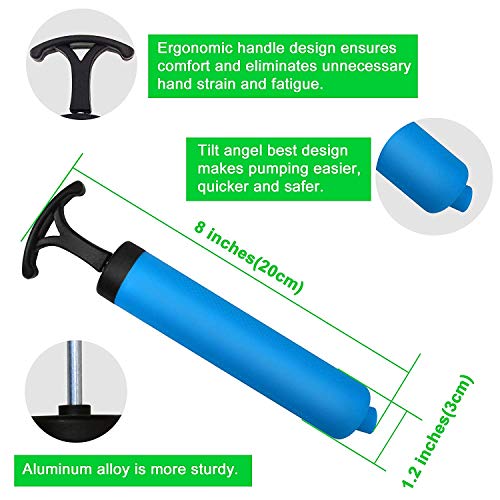 Ball Pump for Basketball, Soccer, Volleyball, Rugby, Water Polo Ball & Other Inflatables Air Pump, Needles and Nozzles Included - color: 1 PACK - BLUE
