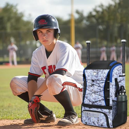 VBK Softball Bag for Girls,Kids Baseball Bag,Baseball Backpack for Boys,Tball Bag,Softball Equipment with Shoes and Ball Compartment - color: Blue