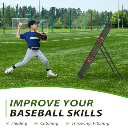 LIANTRAL Baseball Rebounder Net 4 x 4.5FT - Portable Bounce Back Trainer for Soccer, Volleyball, Softball & Lacrosse, Adjustable Kickback Target Goal for Shooting, Passing & Control Training