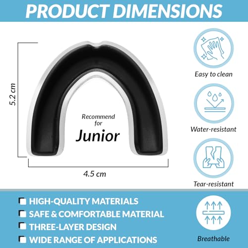 Custom Fit Mouth Guards – Tailored Comfort – Youth and Adult Sizes – Ideal for Soccer, Rugby, Boxing, Basketball, Mixed Martial Arts, Kick Boxing and More – Includes Storage Case