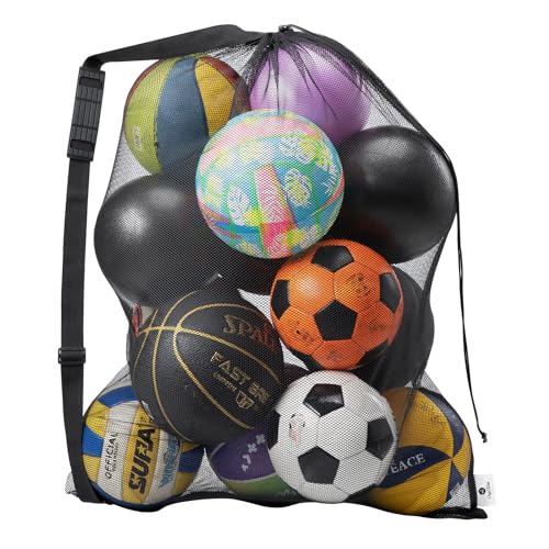 OrgaWise Heavy Duty Mesh Ball Bag,Basketball Bag for Balls,Ball Bags Mesh for Soccer/Volleyball/Football (School/Home/Park/Garage/Beach) - size: 27"x36"/70x90cm