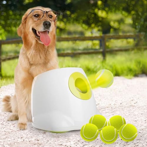 ALL FOR PAWS Automatic Dog Ball Launcher for Medium to Large Dogs, Interactive Tennis Ball Thrower, Rechargeable Dog Toy Mental Stimulation Training Game for Energetic Dogs - size: Max Size