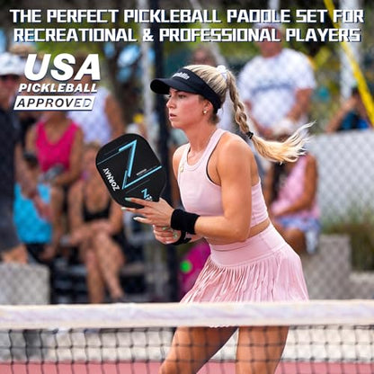 T700 Pickleball Paddles,16mm Pickleball Paddles, USAPA Approved Carbon Lightweight Pickle Ball Rackets, Wider Pickle Ball Racket Gift for Beginners, Men, Women - color: Black-1