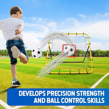 Soccer Rebounder Bounce Back Net,Baseball Rebounder Net, Adjustable Angle All Ages Volleyball Rebounder Training Equipment, Soccer Themed Gifts for Backyard Soccer Practice - size: 3.3FT