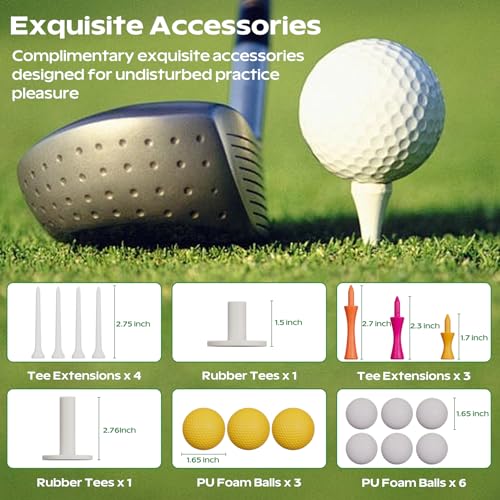 RIKADE Golf Mat - 5x4ft & 6x4ft 26mm-31mm Golf Hitting Mat for Simulators, Backyard, Garage, Indoor & Outdoor Use, Features Dual-Turf Mats with Ball Tray for Chipping and Swing Training - style: 5 x 4 ft, 1.02 in