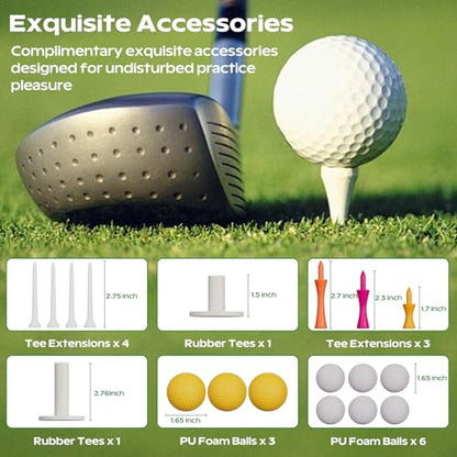 RIKADE Golf Mat - 5x4ft & 6x4ft 26mm-31mm Golf Hitting Mat for Simulators, Backyard, Garage, Indoor & Outdoor Use, Features Dual-Turf Mats with Ball Tray for Chipping and Swing Training - style: 6 x 4 ft, 1.22 in, Dual-Turf
