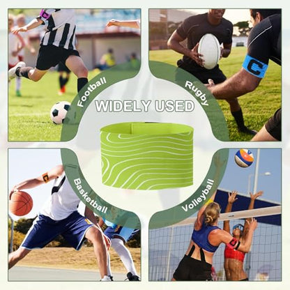 Captain Arm Bands for Soccer, Soccer Captain Armband, Elastic Protective Arm Badge Adjustable Player - color: Fluorescent Green