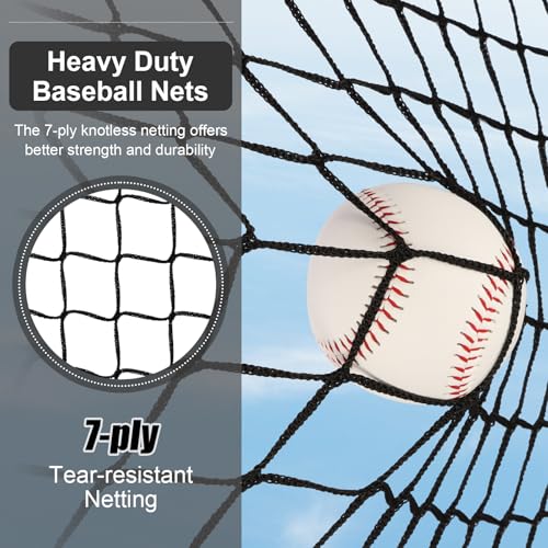 6'X6' Baseball Softball Practice Net,Pitching Net,Batting Net,with Dummy Batter,Bonus Strike Zone Target and Bow Frame,for Hitting,Pitching,Catching