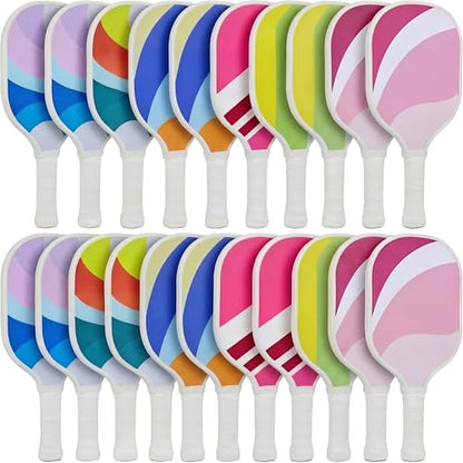 12Pcs Wood Paddleball Racket PE Equipment for Elementary School Paddle Ball Racket with Non-Slip Grip Physical Education Class Equipment 6 Styles for Men Women Youth