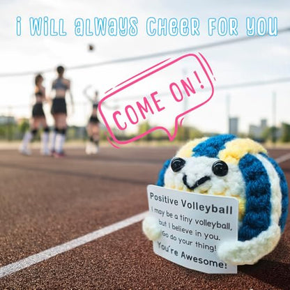 Mini Volleyball Ball Birthday Gifts for Men Women Volleyball Players,Funny Crochet Gifts for Volleyballs Lovers, Emotional Support Crochet - color: Volleyball