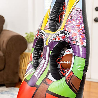 Franklin Sports Kids Football Target Toss Game - Inflatable Throwing Target Toy with Soft Mini Footballs - Fun Kids Sports Game