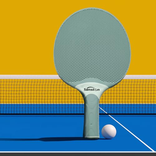 Senston Table Tennis Rackets Set, Professional Table Tennis Racket with 3 Balls, Composite Rubber Ping Pong Paddle Set - color: Blue/Green