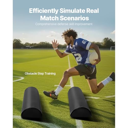 Happybuy 42.5 in PVC Football Tackling Dummies: Equipped with High - Density Sponge Blocking Pads and Handles. Ideal for Footwork Drills and Sports Training—Set of 2