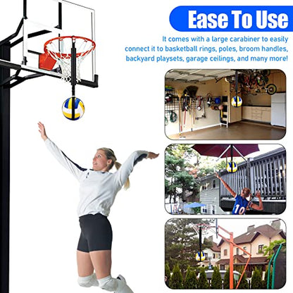 TOBWOLF Volleyball Spike Trainer, Elastic Self-Training Volleyballs Resistance Band, Volleyball Equipment Training Aid Improves Serving, Jumping, Arm Swing Mechanics and Spiking Power - color: Standard Volleyball Spike Trainer