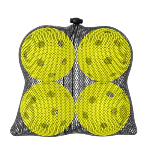 Great Call Athletics | Indoor Pickleballs USA Pickleball Approved Official 26 Hole Balls Sports Tournament Pack Free Mesh Bag - color: Yellow, style: 4 Pack