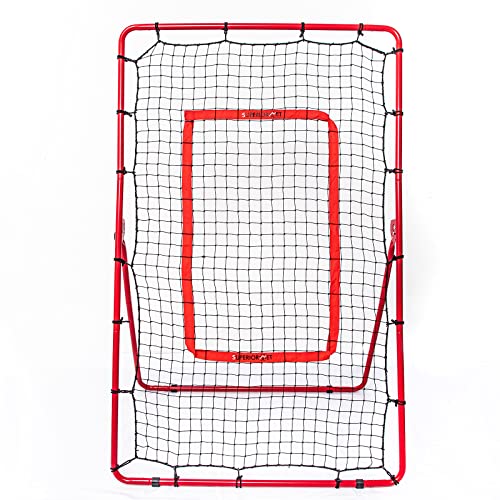 Pitch Back Rebound Net, Adjustable Rebounder Trainer for Baseball, Softball and Lacrosse, Practice for Pitching, Throwing and Catching