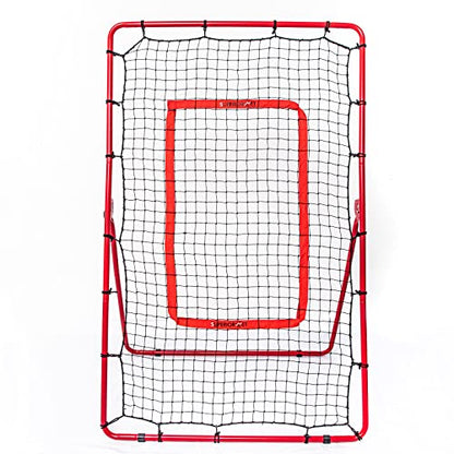 Pitch Back Rebound Net, Adjustable Rebounder Trainer for Baseball, Softball and Lacrosse, Practice for Pitching, Throwing and Catching