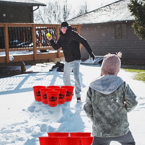 Juegoal Outdoor Giant Yard Pong Game Set Outdoor Toss Game Throwing Game for Beach, Camping, Lawn and Backyard - color: Red