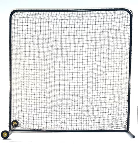 7x7 Baseball Pitching Net – Portable with Wheels for Pitching & Hitting Training, Bullpen Training, Backyard Practice & Youth Baseball Training