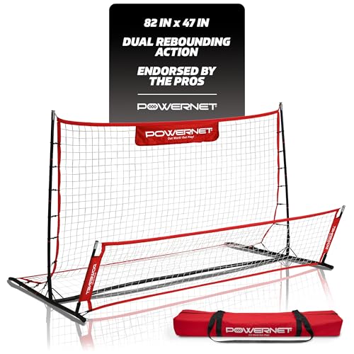 PowerNet Fast Pass Rebounder Soccer Trainer, 6 x 4 FT, Dual-Sided Soccer Net Rebounder for Passing & Ball Control, Portable Training Equipment for Solo & Team Drills