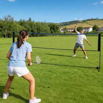 OLIXIS Portable Badminton Net, 2-5 FT Height Adjustable Volleyball Net, Badminton Net with Carry Bag, Volleyball Net, Pickball Net, Backyard Game Indoor Outdoor Use