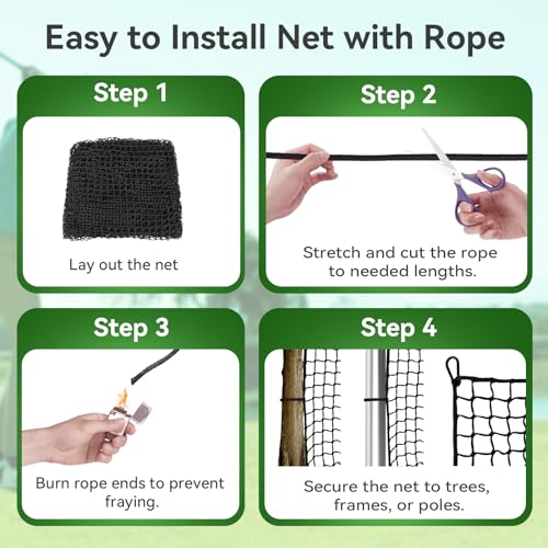 Golf Nets Practice，Sports Nets for Backyard Driving Real Golf Balls10ft to 60ft, Ball Stop Netting for Garage Swing Training, Indoor Outdoor Nylon Heavy Duty Soccer, Basketball, Pickleball Accessories - size: 15ftx30ft