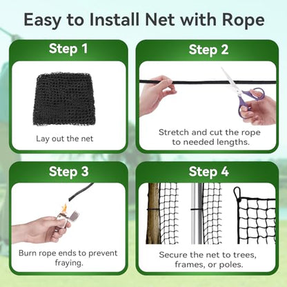 Golf Nets Practice，Sports Nets for Backyard Driving Real Golf Balls10ft to 60ft, Ball Stop Netting for Garage Swing Training, Indoor Outdoor Nylon Heavy Duty Soccer, Basketball, Pickleball Accessories - size: 15ftx30ft