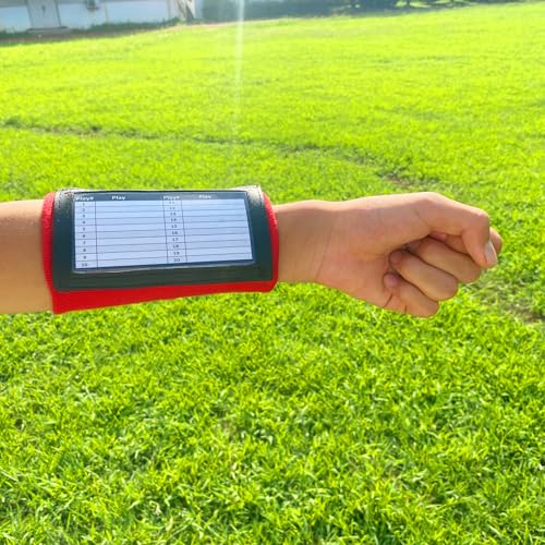 Football Play Wristbands, Triple Window Youth QB Wristband Playbook, Quarterback Wrist Bands for Plays, Softball Wristbands for Signs