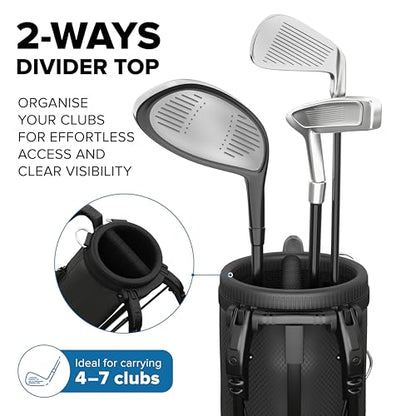 NovaTour Par 3 Golf Bag, Ultra Lightweight, Small Golf Bag for Par 3 and Executive Courses - color: Eclipse Black