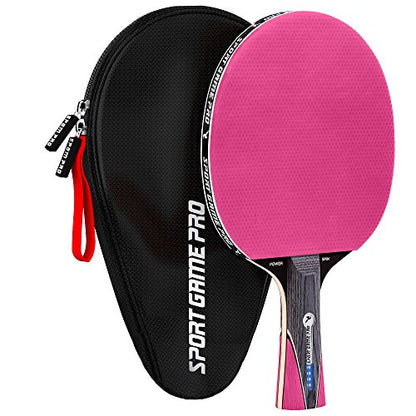 Ping Pong Paddle with Killer Spin + Case for Free - Professional Table Tennis Racket for Beginner and Advanced Players - Improve Your Ping Pong Skills with JT Ping Pong Paddle Set