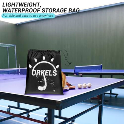 ORKELS Table Tennis Table Cover with Storage Bag, 420D Oxford Waterproof Cover (5000Pa), Windproof Buckle & Elastic Straps, 10.2FT x 6.2FT, Fits Indoor/Outdoor Ping Pong Tables